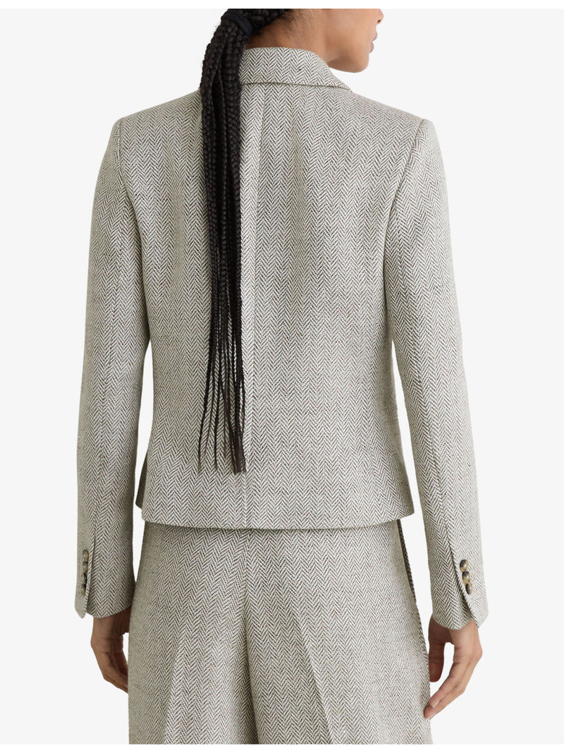 Ezra Cropped Linen-Blend Blazer 4