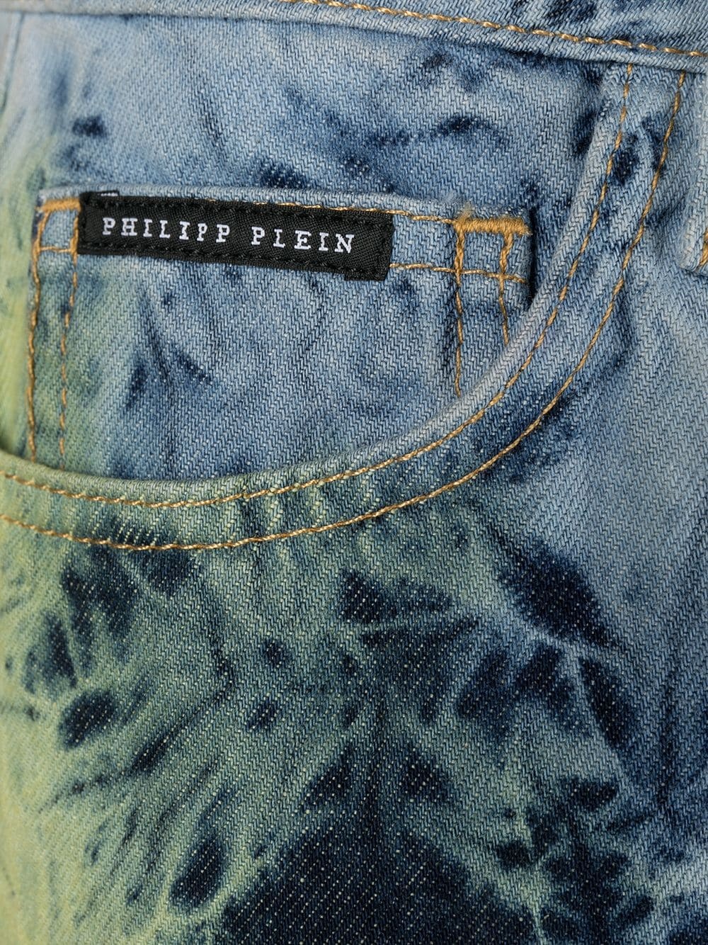 boyfriend fit bleached tie-dye jeans - 6