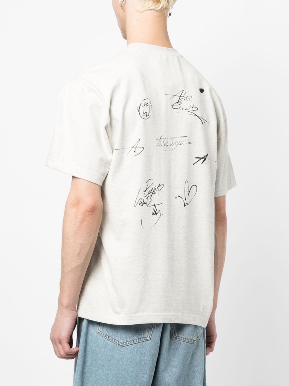 Artwork logo-print stretch-cotton T-shirt - 4