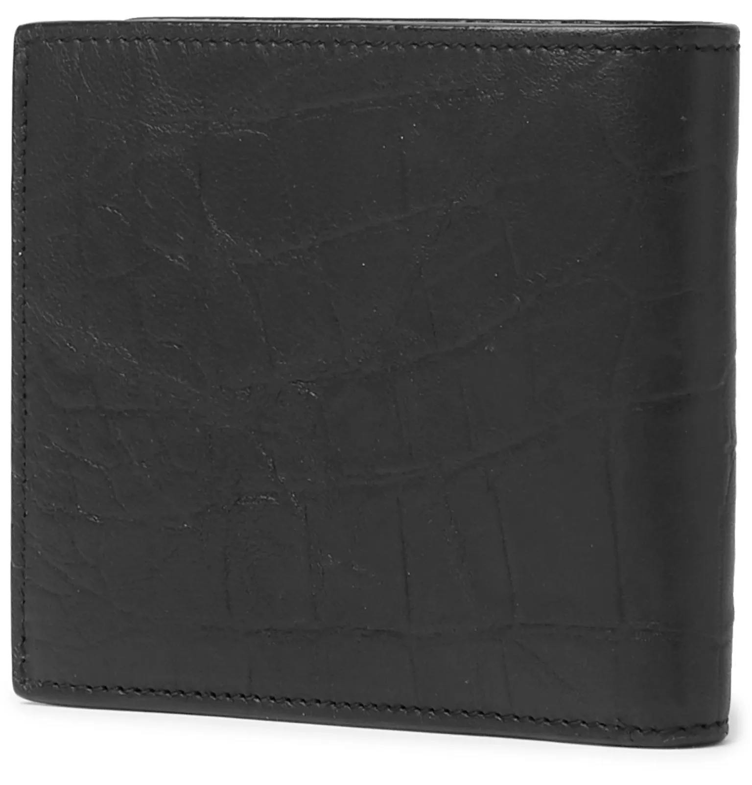 Logo-Appliquéd Croc-Effect Leather Billfold Wallet - 3