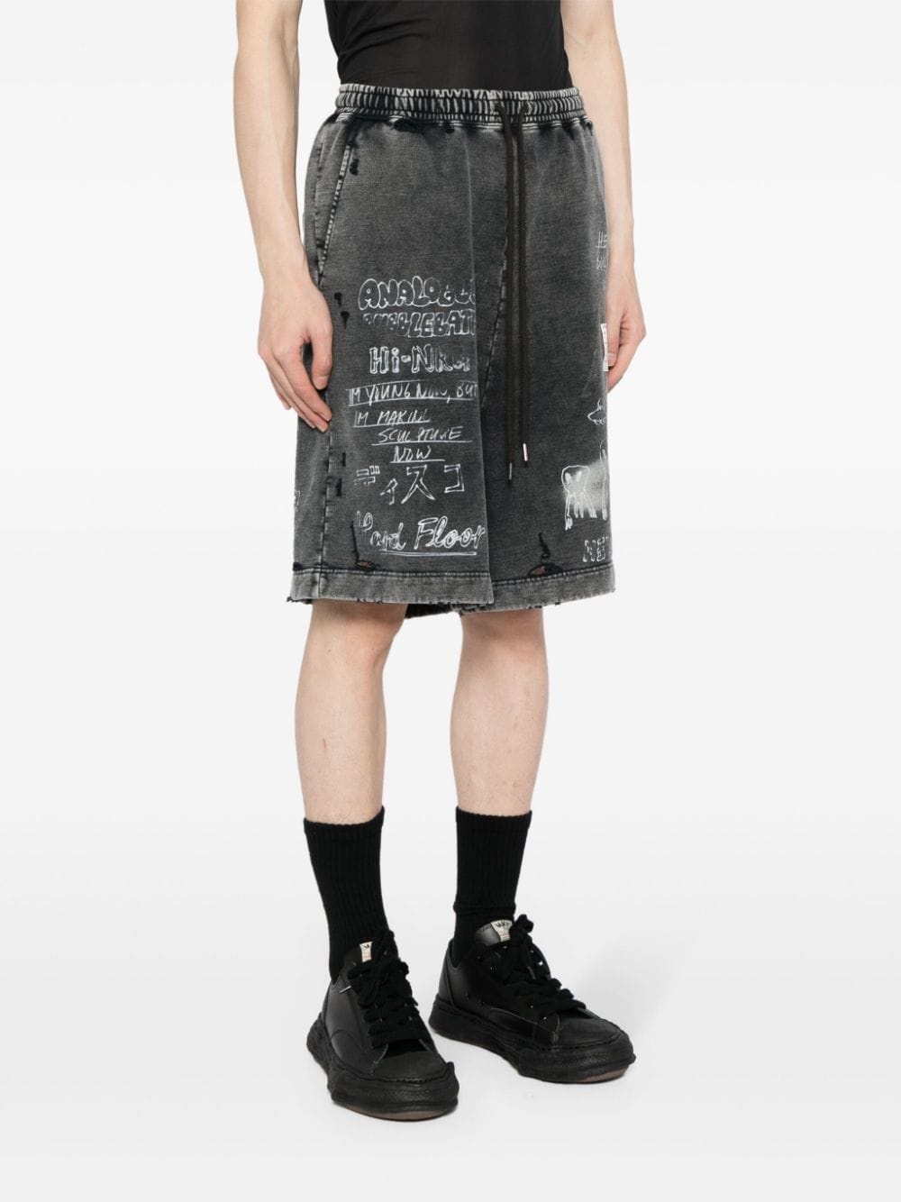 graphic-print cotton shorts - 3