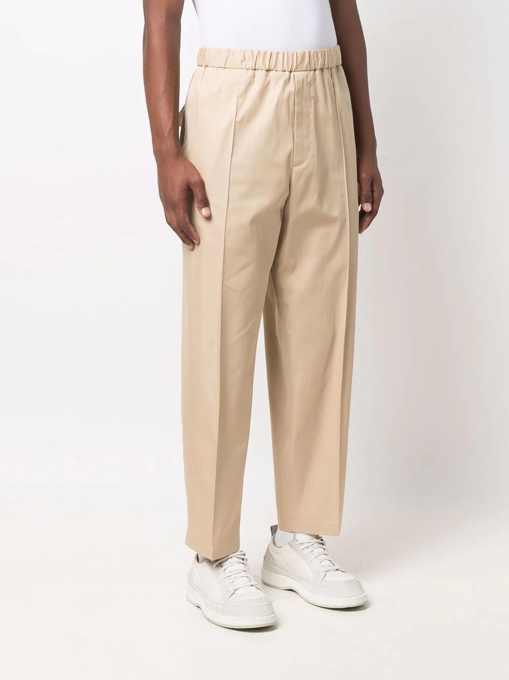 elasticated-waist chinos - 3