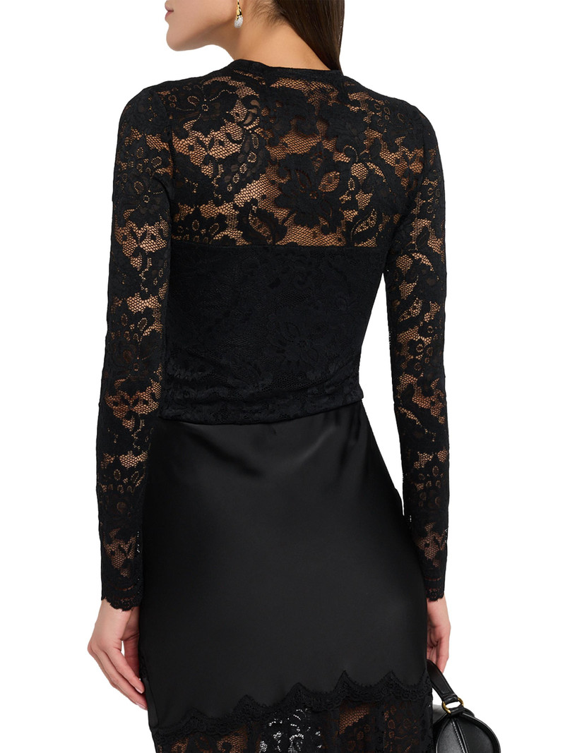 Women's Clayton Floral Lace Top - Black 4