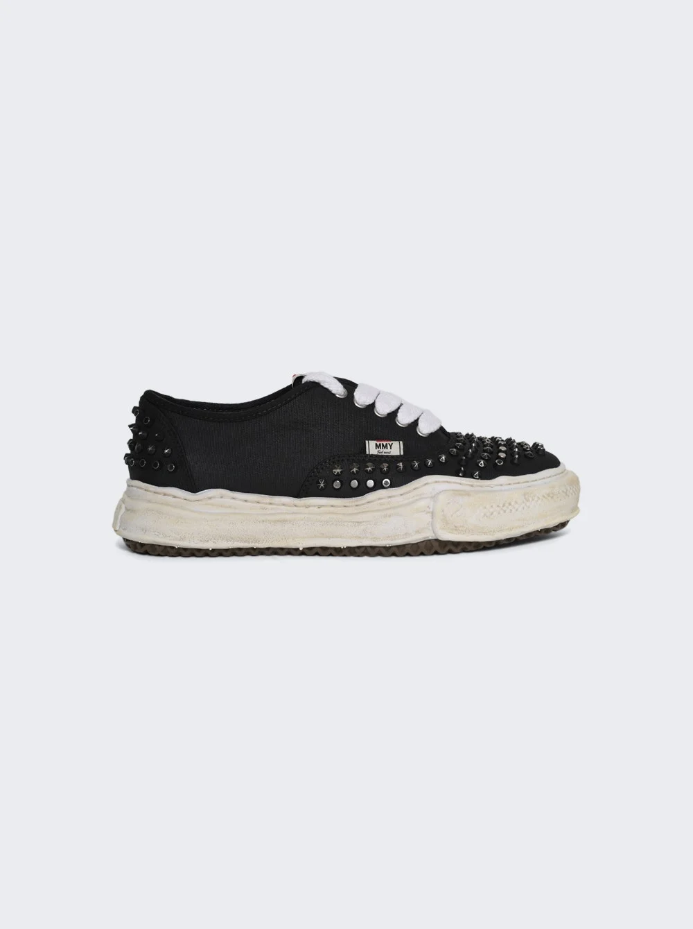 Baker Og Sole Studded Canvas Low-top Sneaker Black - 1