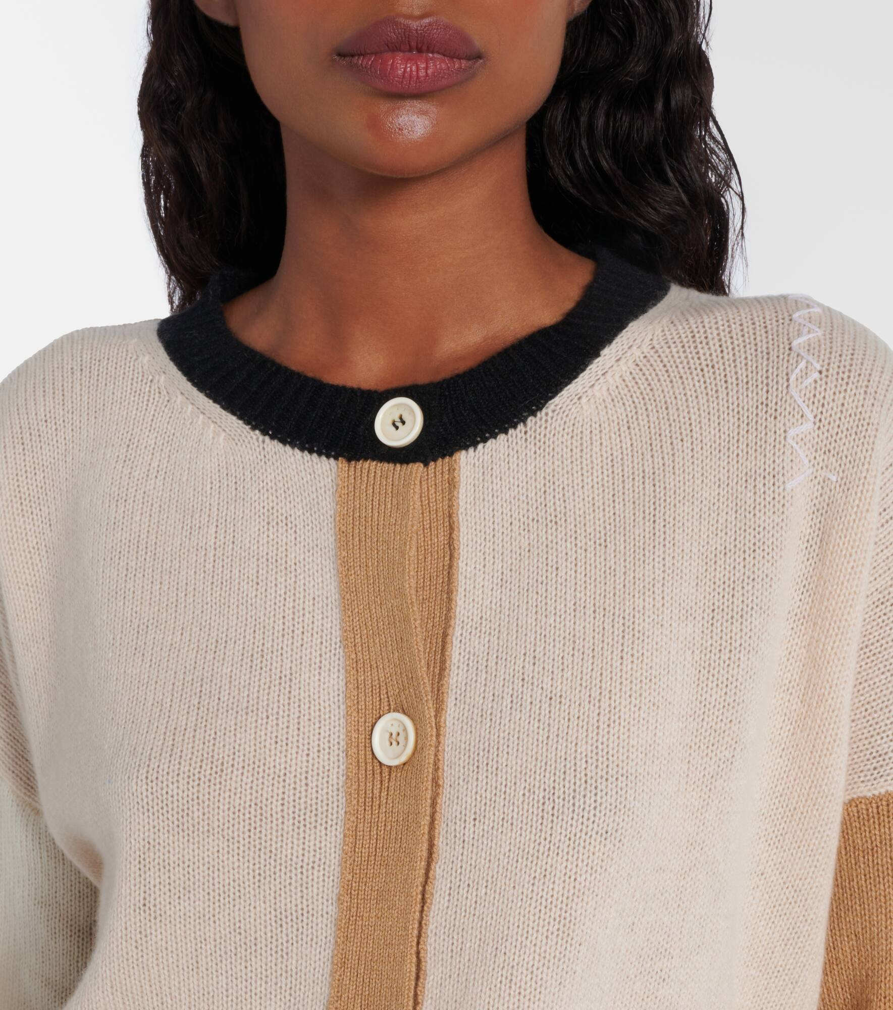 Colorblocked cashmere cardigan - 4