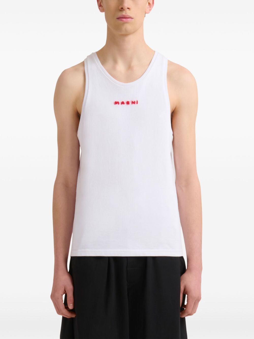 logo-embroidered tank top - 2