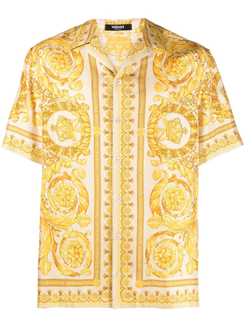 Barocco-print silk shirt - 1