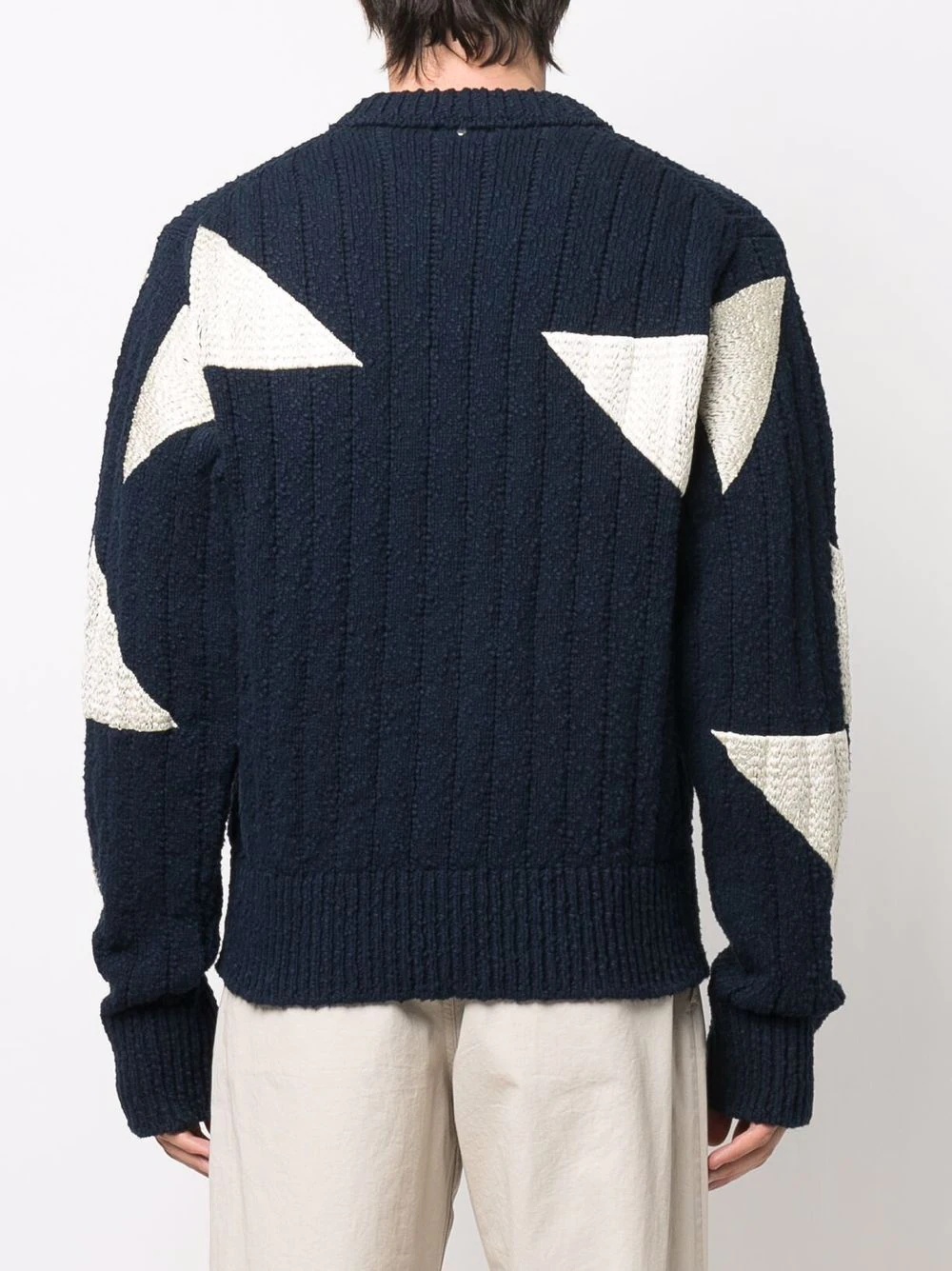 geometric crew-neck jumper - 4