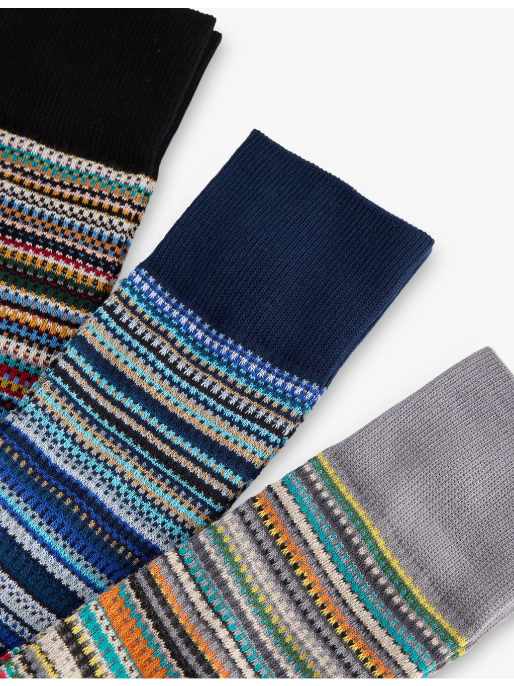 Signature-Stripe Pack-Of-Three Stretch Cotton-Blend Socks - 2