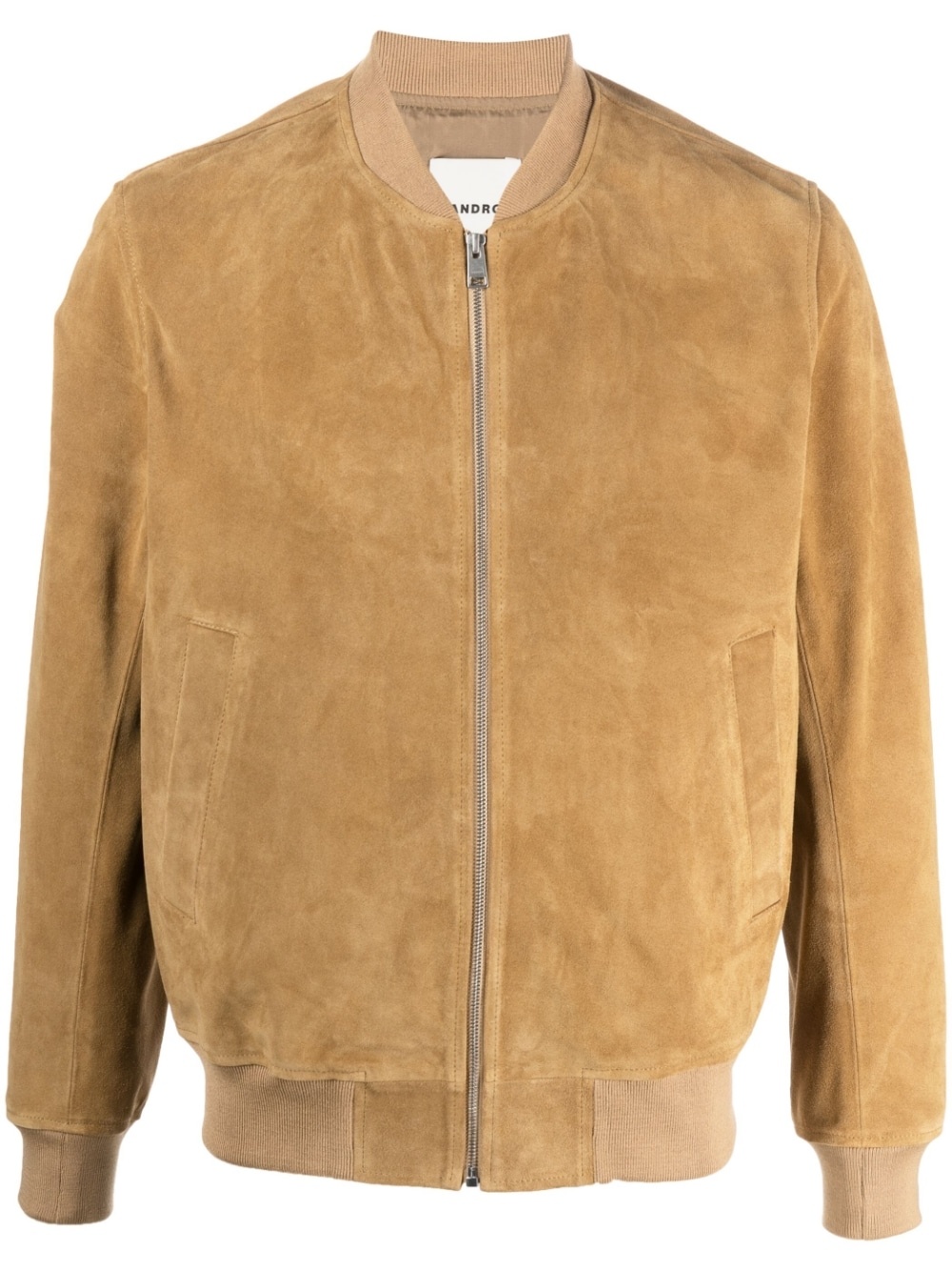 zip-up suede jacket - 1