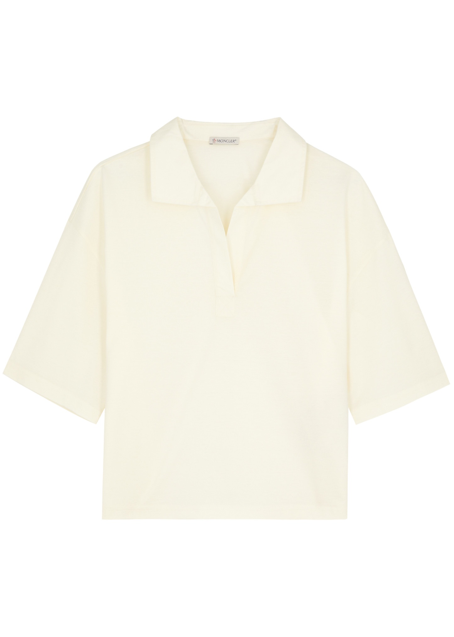 Panelled cotton polo shirt - 1