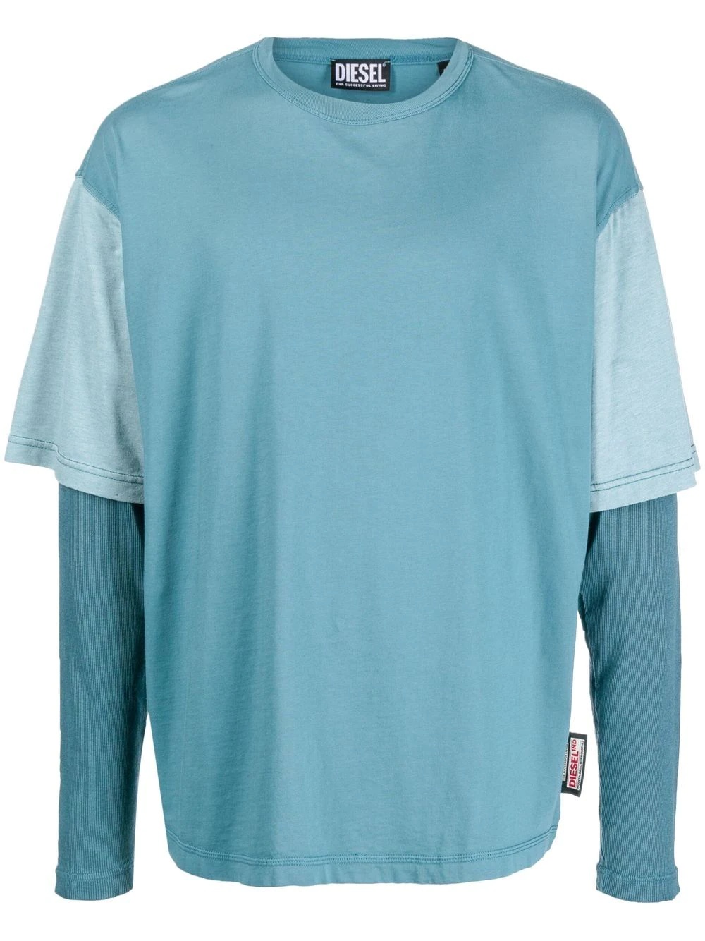 panelled long-sleeved T-shirt - 1