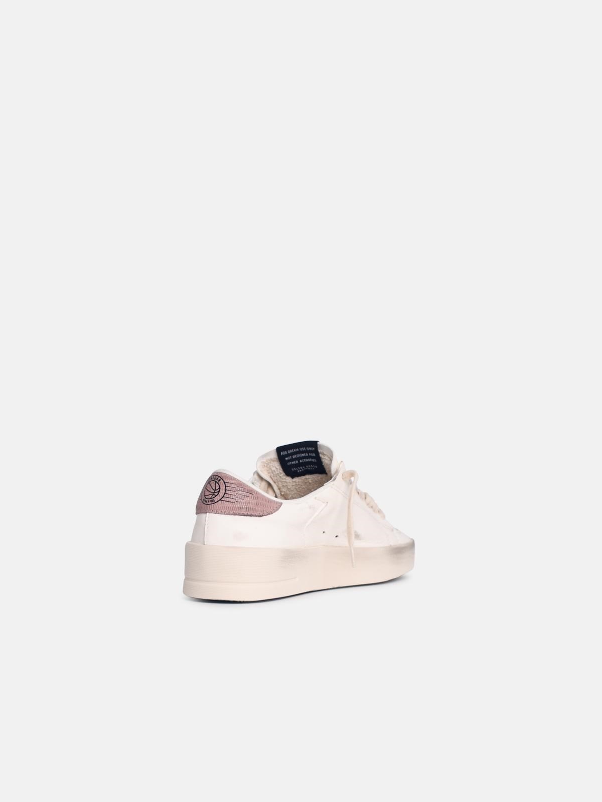 'STARDAN' CREAM LEATHER SNEAKERS - 3