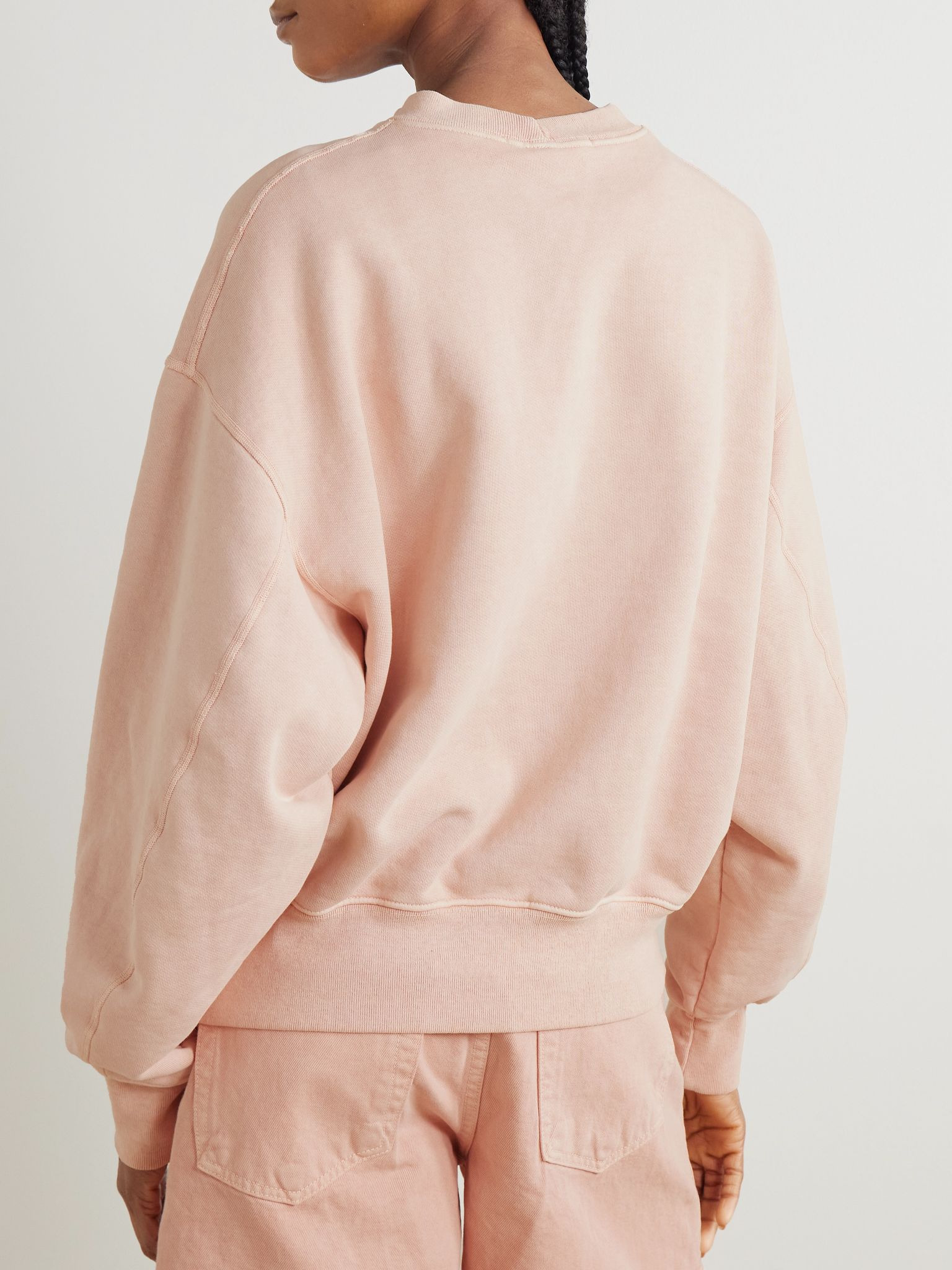 Cinch cotton-jersey sweatshirt Pink - 3