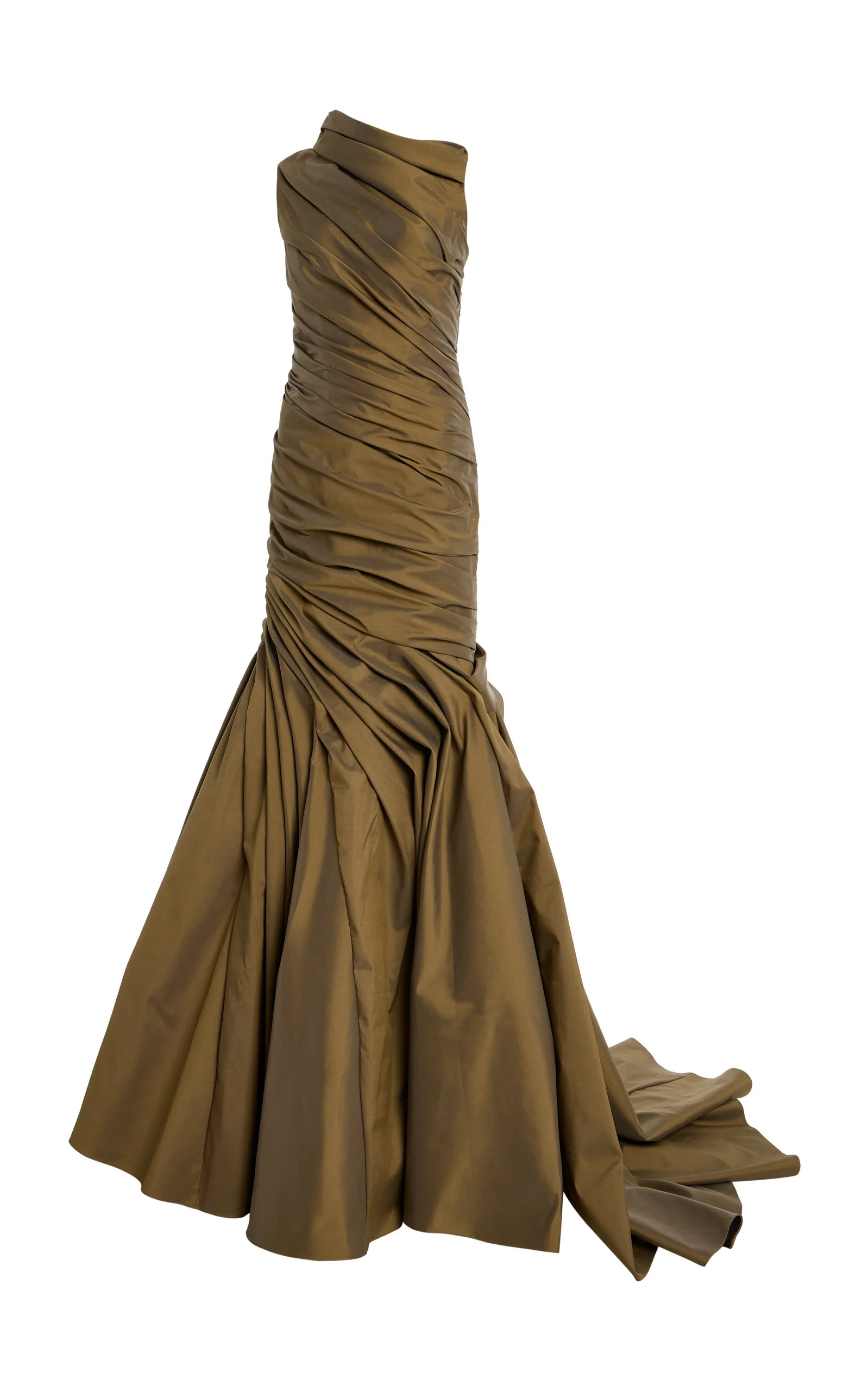 Draped Taffeta Gown brown - 1