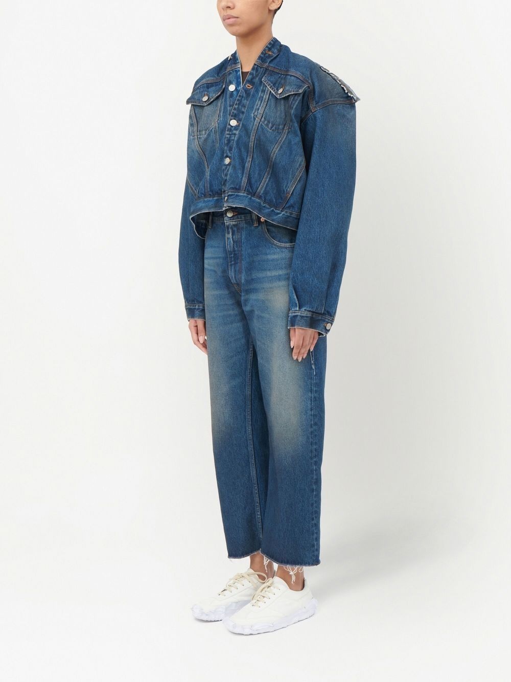 frayed-edge denim jacket - 3