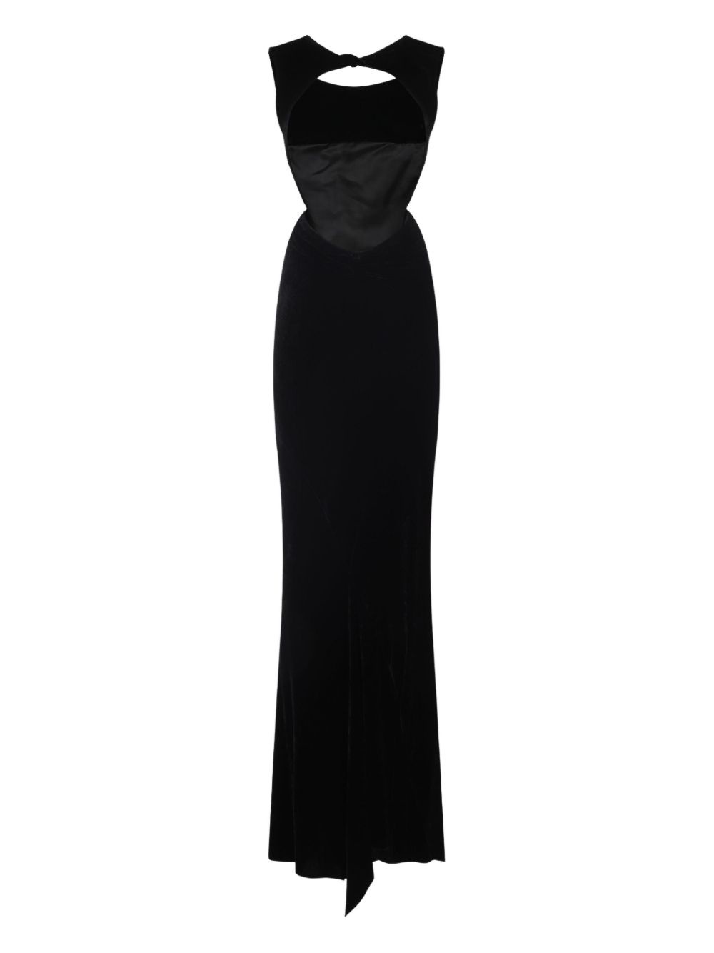 cut-out velvet dress - 2