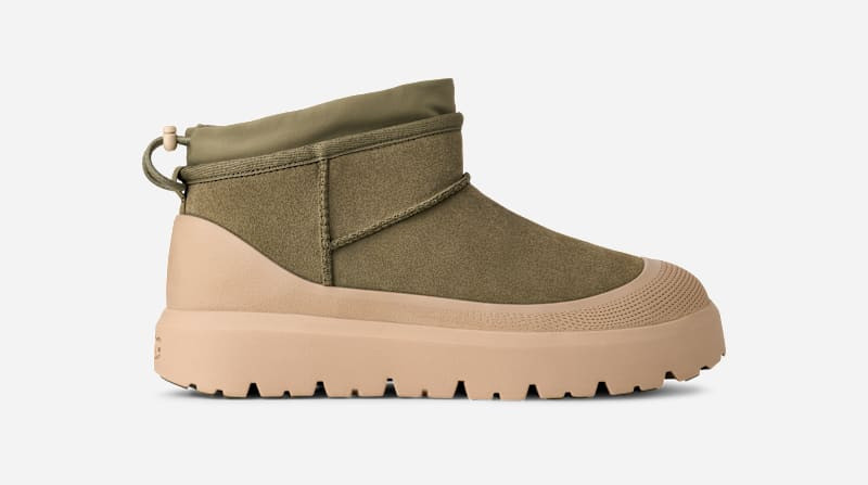 ® Men's Classic Ultra Mini Weather Hybrid Suede Classic Boots in Burnt Olive/Mustard Seed 1
