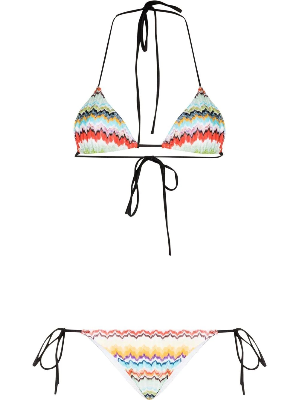 graphic-print halterneck bikini - 1