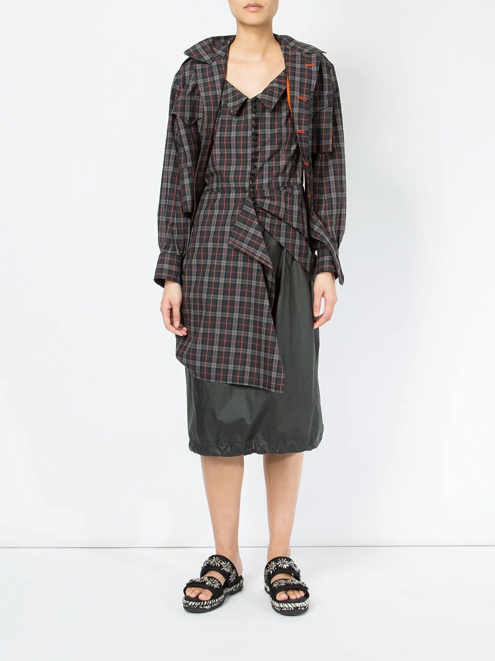 deconstructed plaid dress - 2