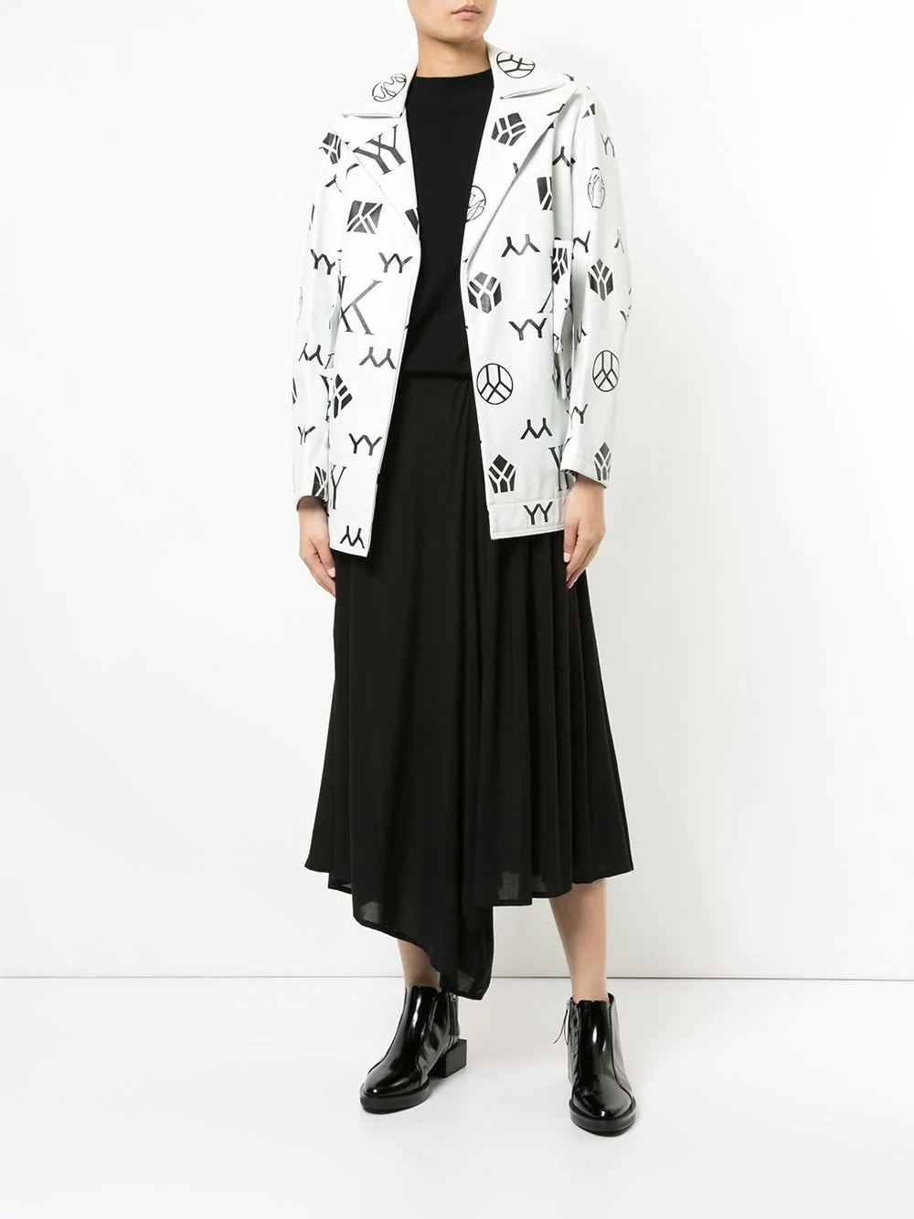 monogram asymmetric jacket - 2