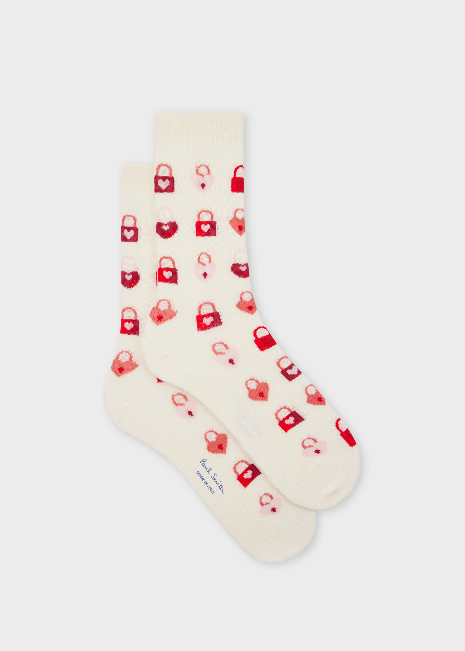 Women's Cream 'Heart Locket' Socks - 1