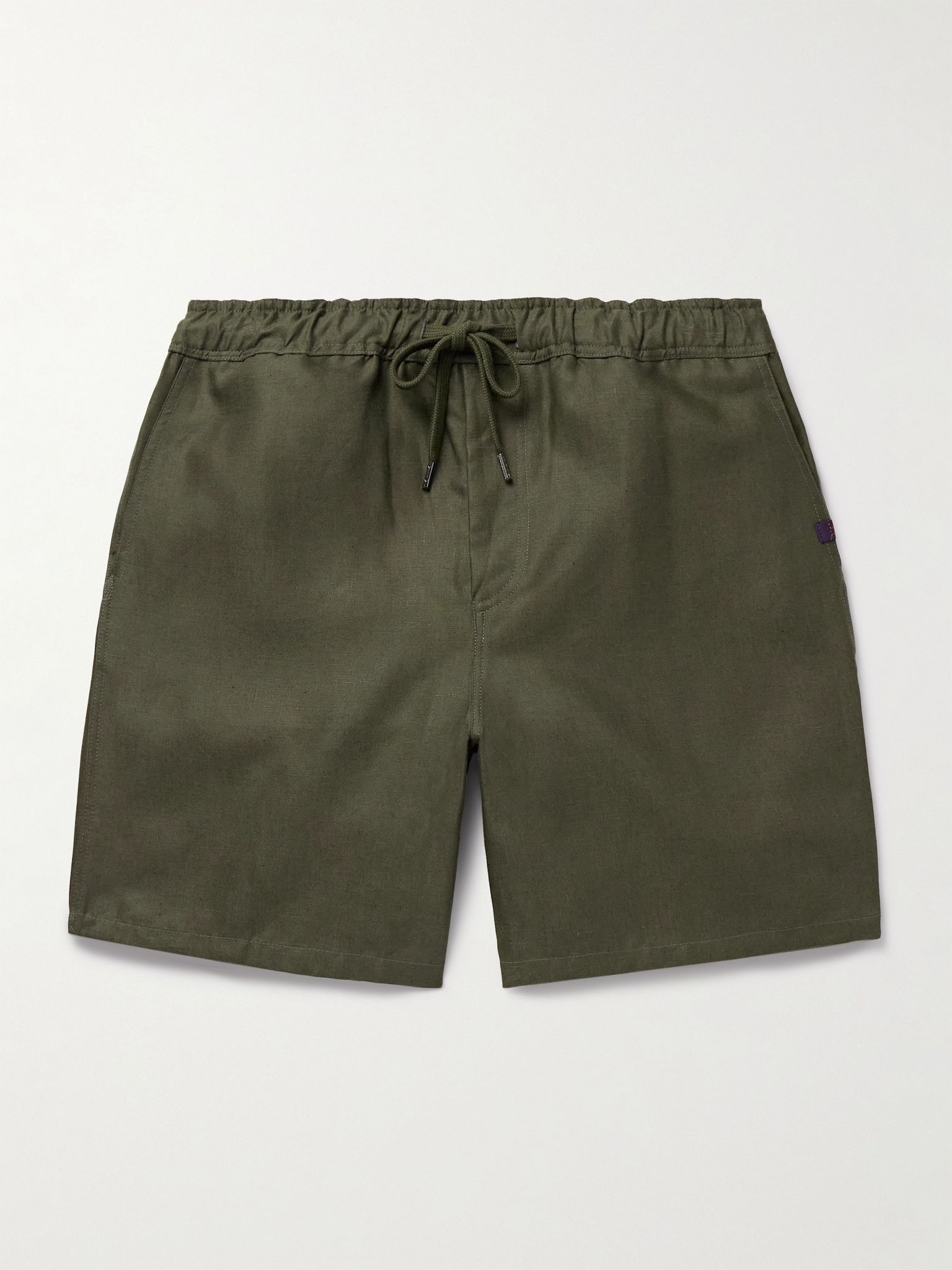 Sydney 2 Straight-Leg Linen Drawstring Shorts Green - 1
