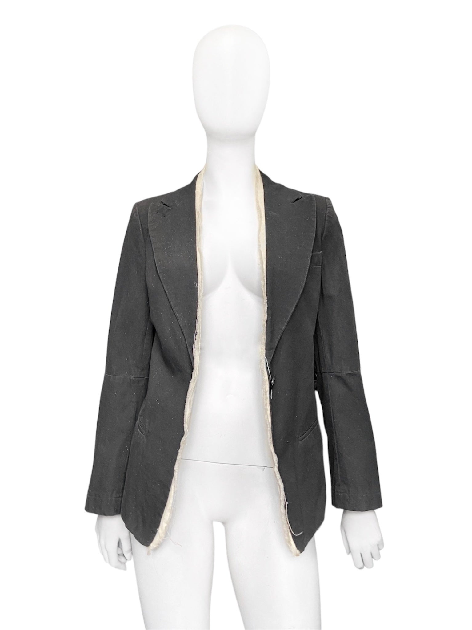 Ann Demeulemeester Fall 2000 Distressed Bondage Glitter Blazer with Exposed Lining 36 - 3