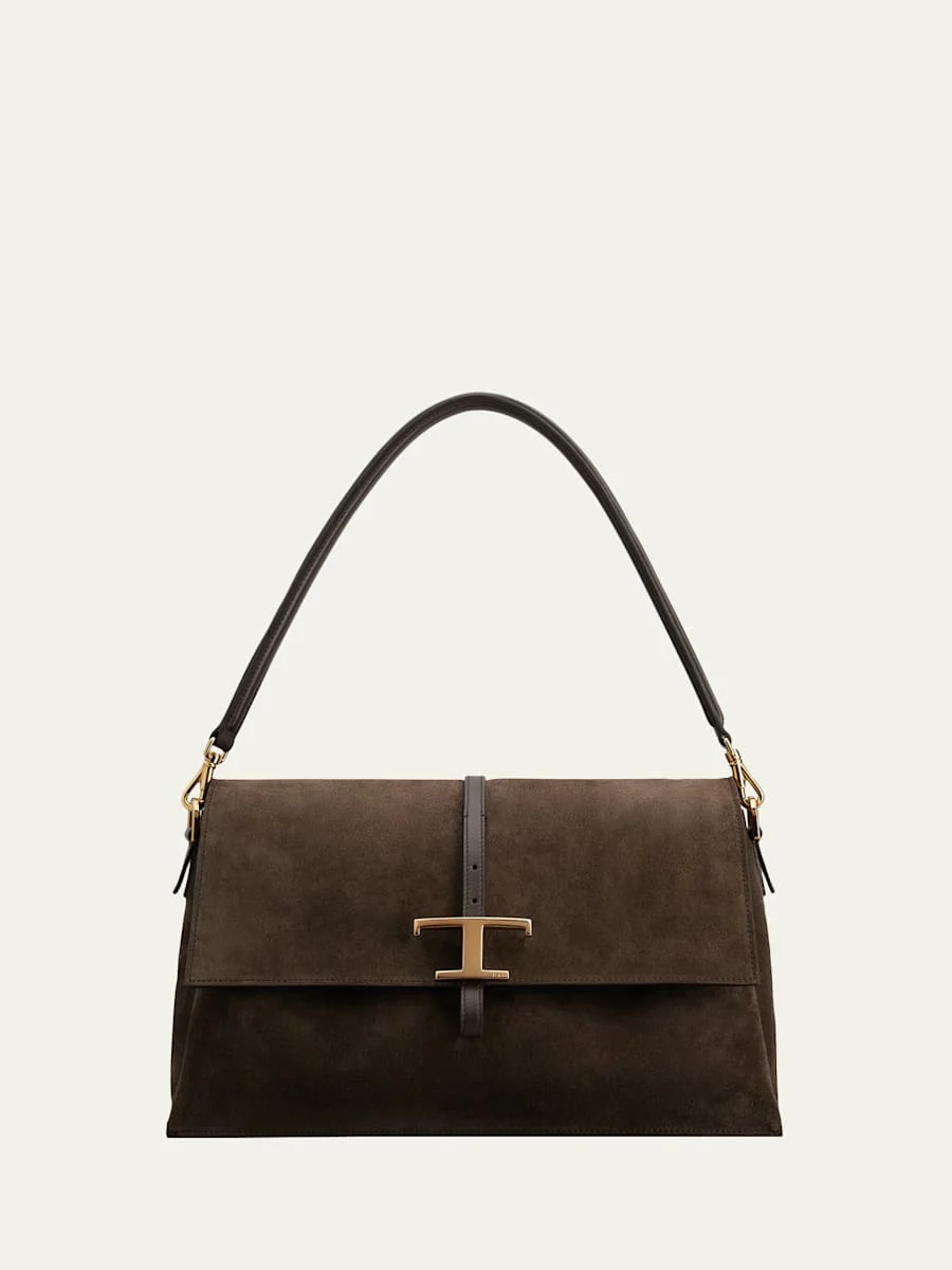 T Timeless Suede Shoulder Bag - 1