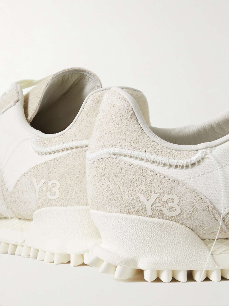 Marathon Distressed Suede and Leather Sneakers 6