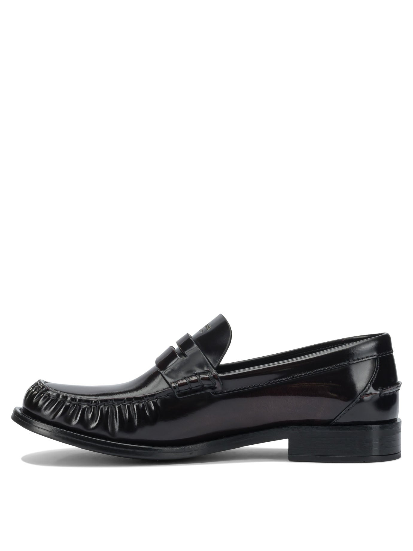Prada Brushed Leather Loafers - 3