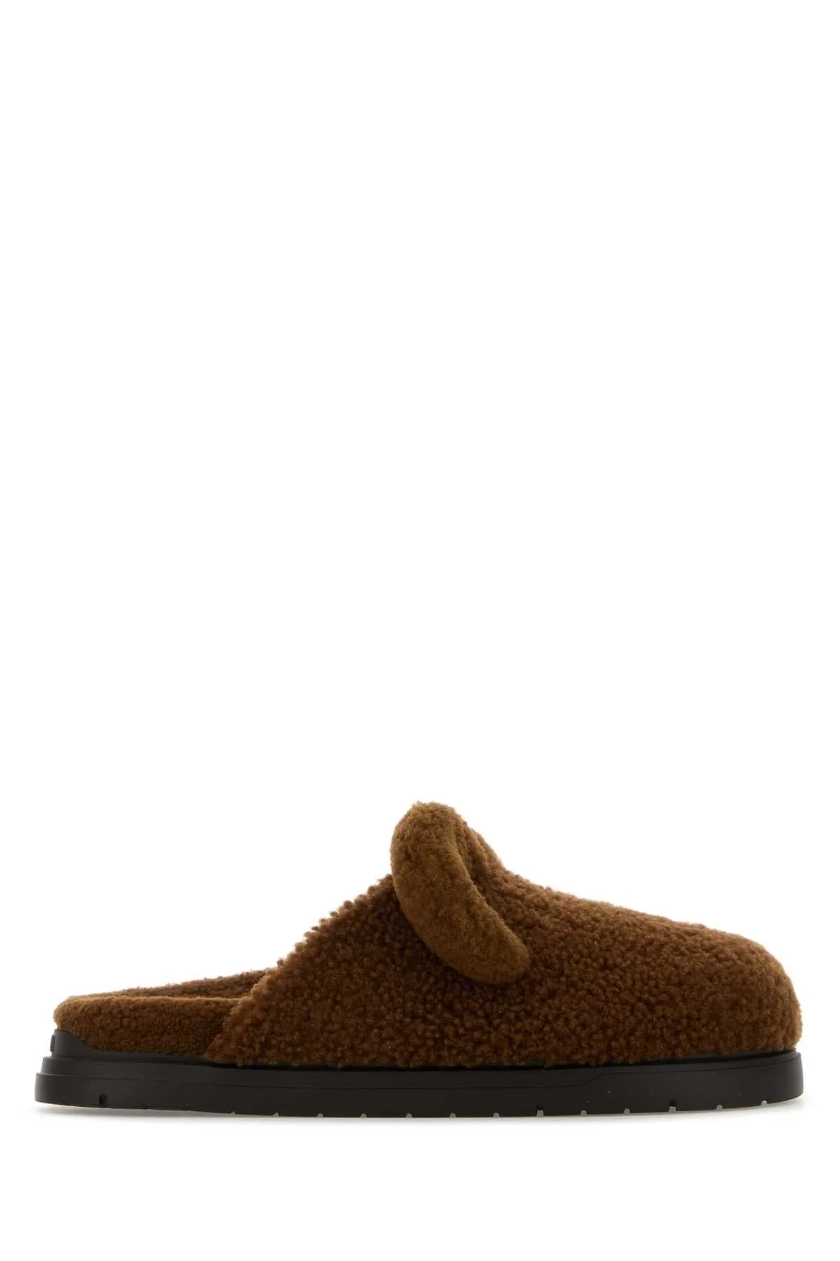 Fendi Men Brown Shearling Slippers - 1