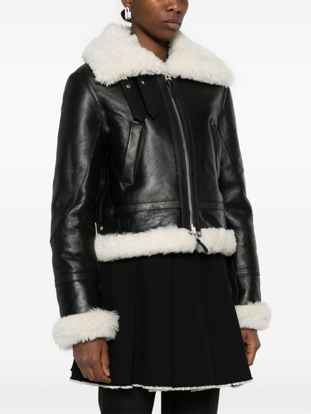 shearling-trim jacket - 3