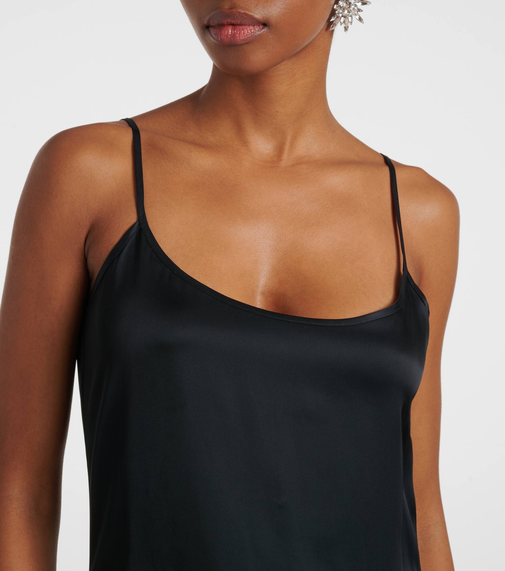 Gathered satin slip dress - 4