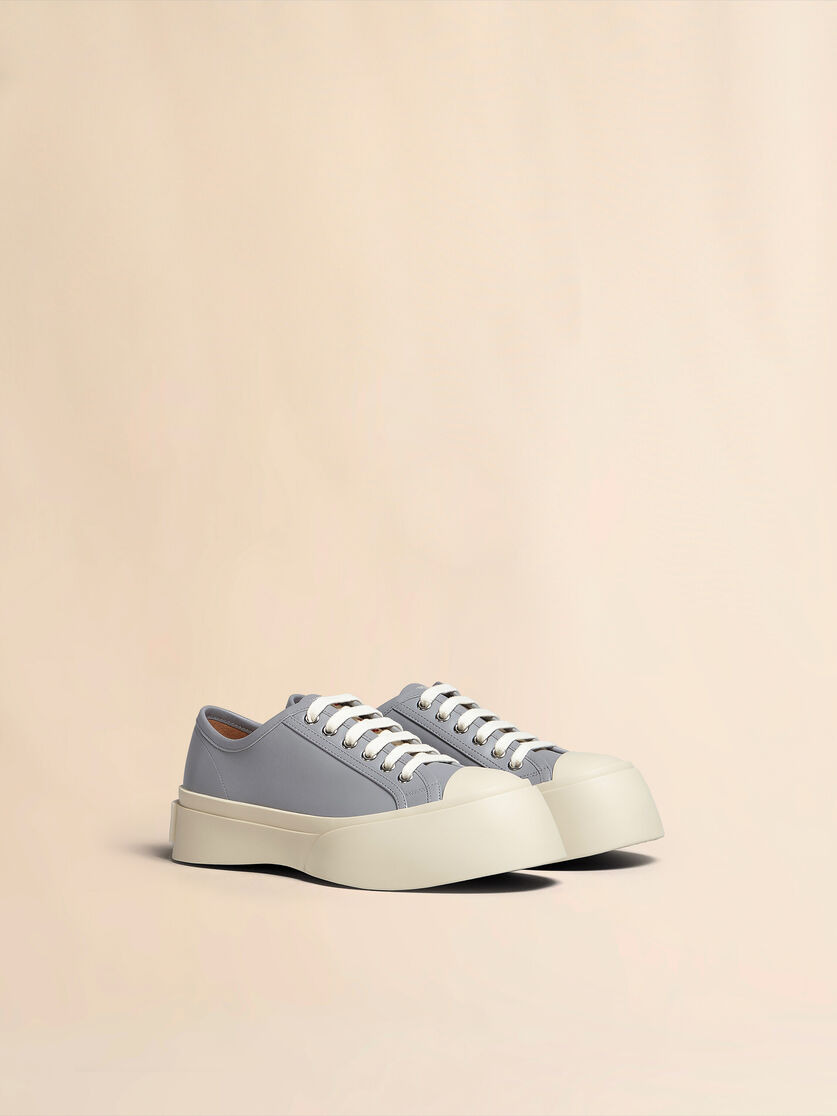 GREY LEATHER PABLO LACE-UP SNEAKER - 2