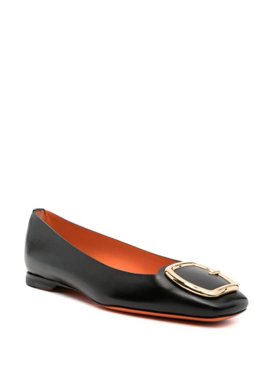 Santoni buckle-detail leather ballerina shoes outlook