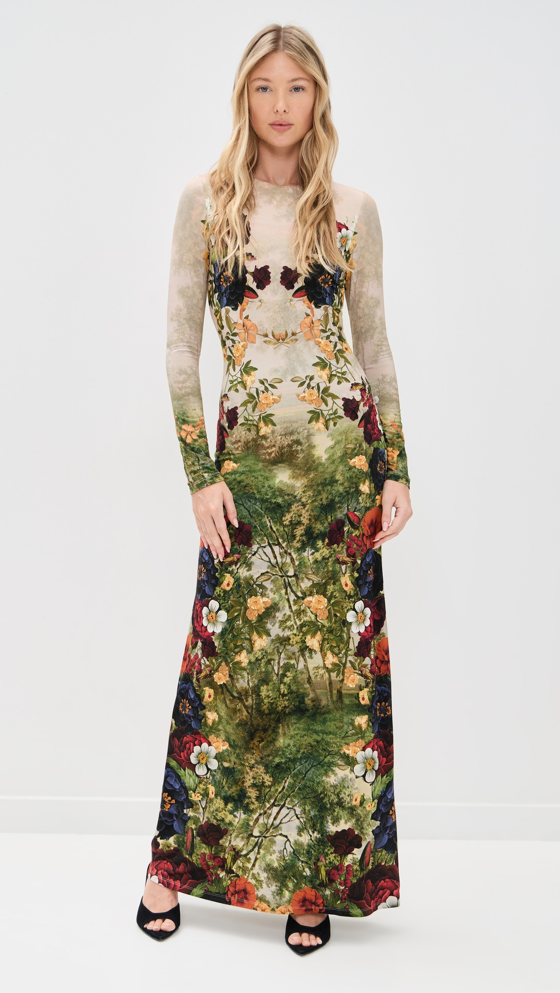 Delora Long Sleeve Crew Neck Maxi Dress - 2