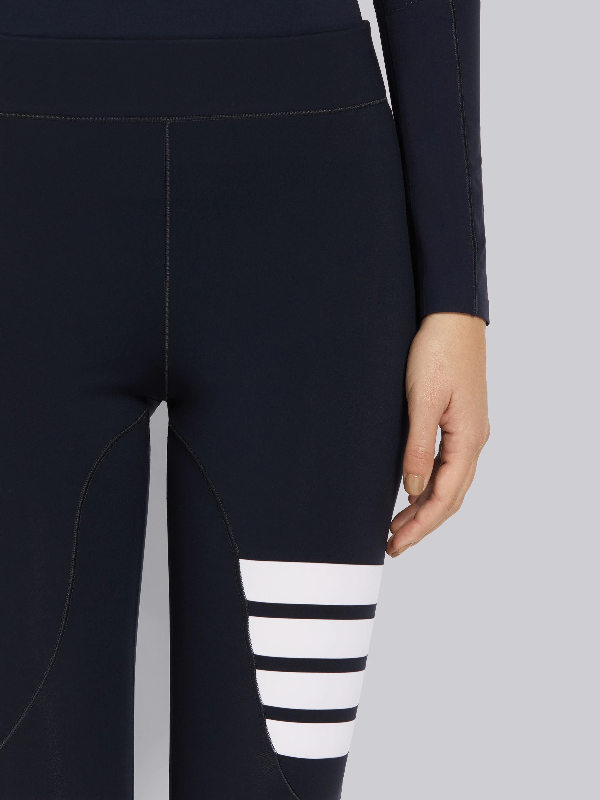 Navy Polyamide Interlock 4-Bar Compression Tights - 5