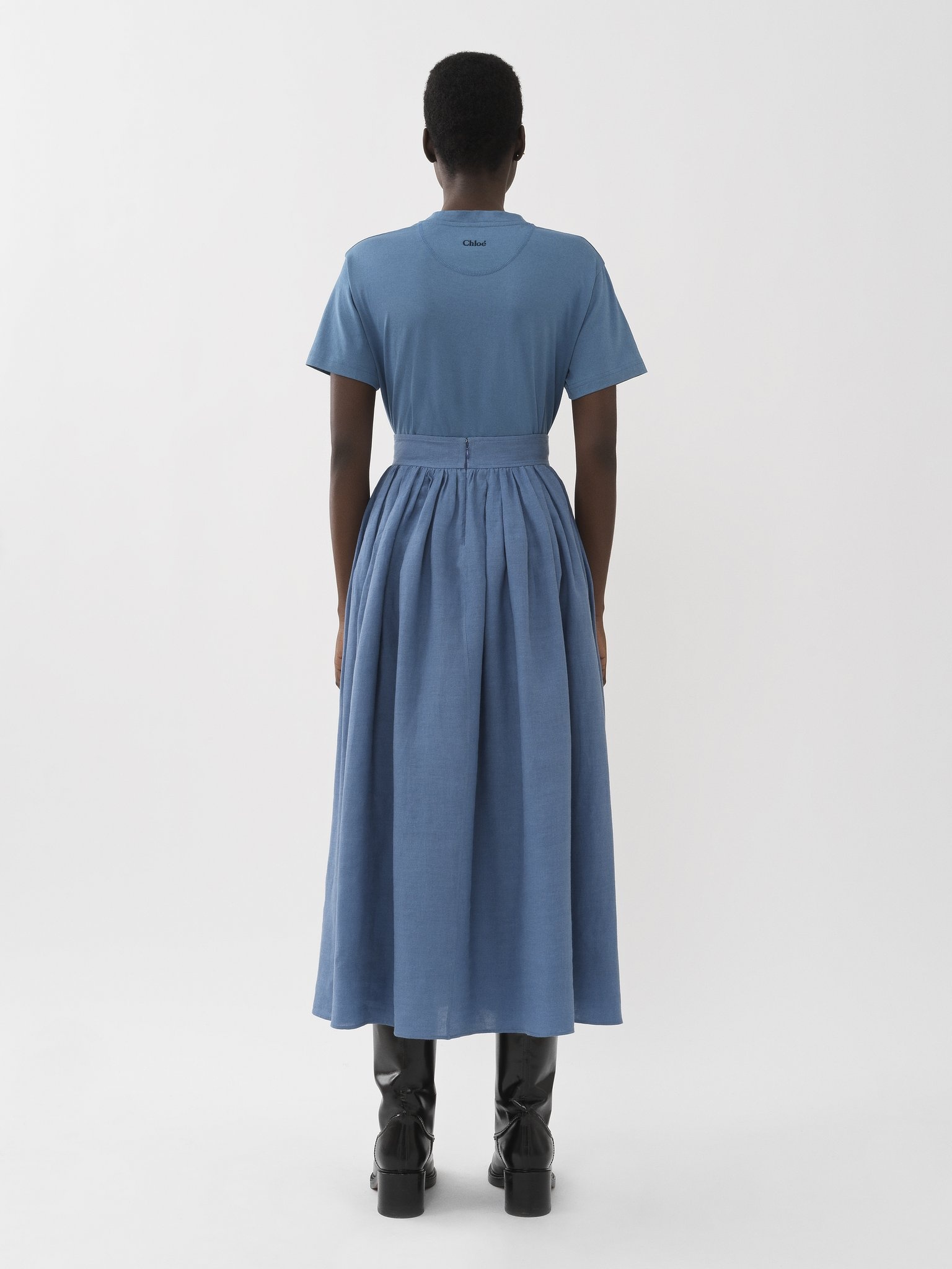 GATHERED MID-LENGTH SKIRT - 4