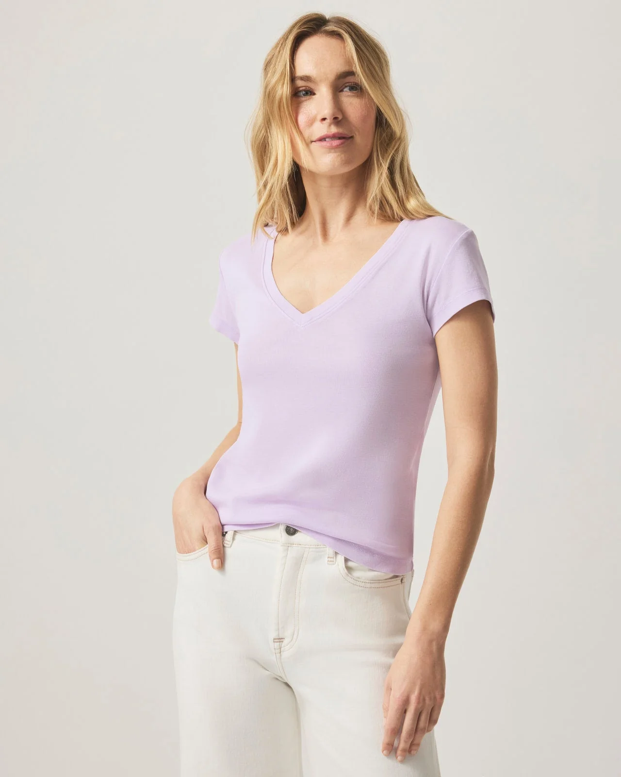 Faye V-Neck Tee - 1