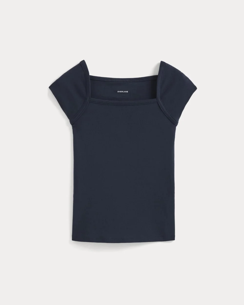 RETROSOFT COTTON SQUARE-NECK TEE - 1