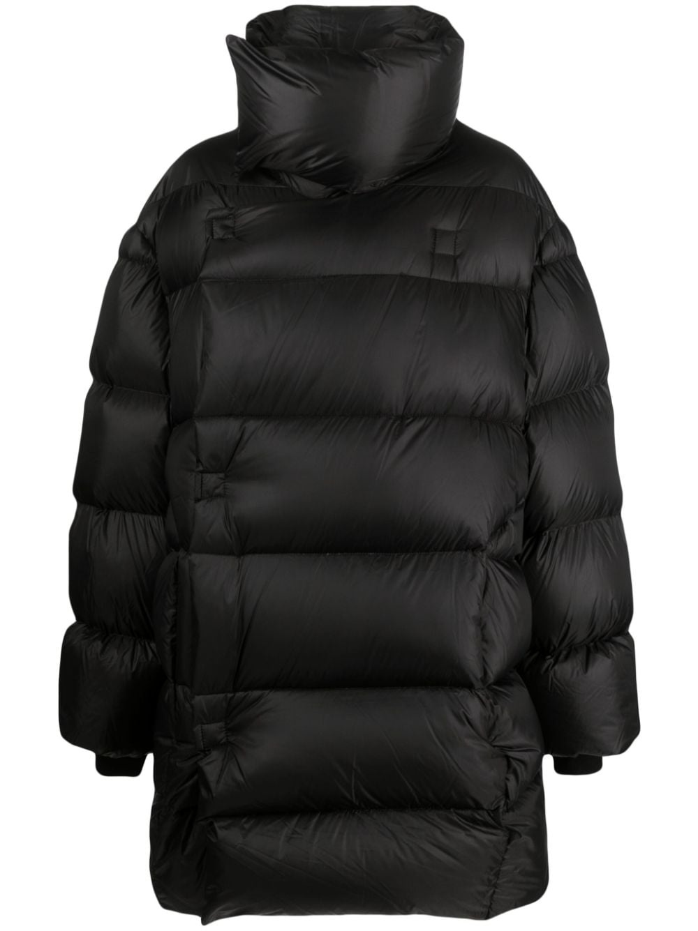 funnel-neck quilted down coat - 1