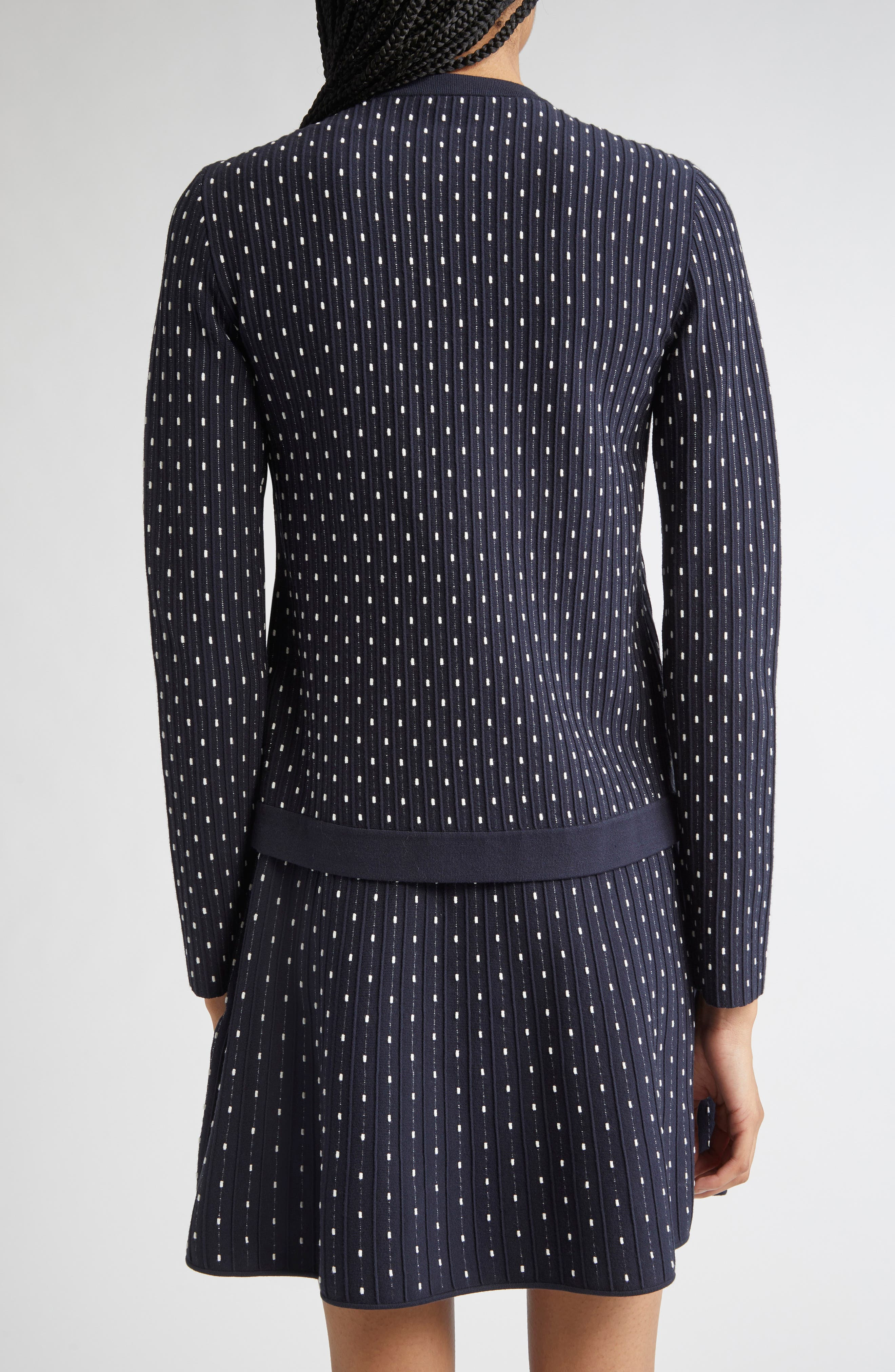 Emporio Armani Polka Dot Cardigan in Fancy Blue at Nordstrom - 2