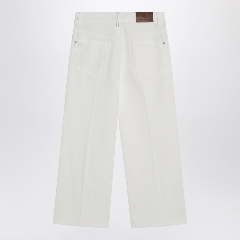 Brunello Cucinelli White Cotton Trousers Women - 2