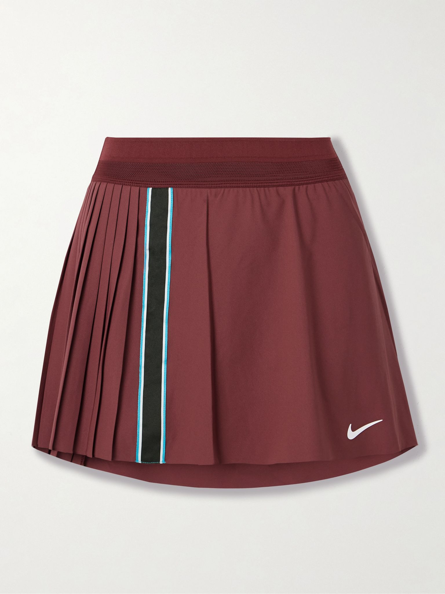 NikeCourt Slam grosgrain-trimmed Dri-FIT tennis skirt Burgundy - 1