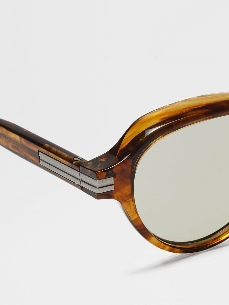 ZEGNA TRANSPARENT YELLOW ACETATE SUNGLASSES outlook