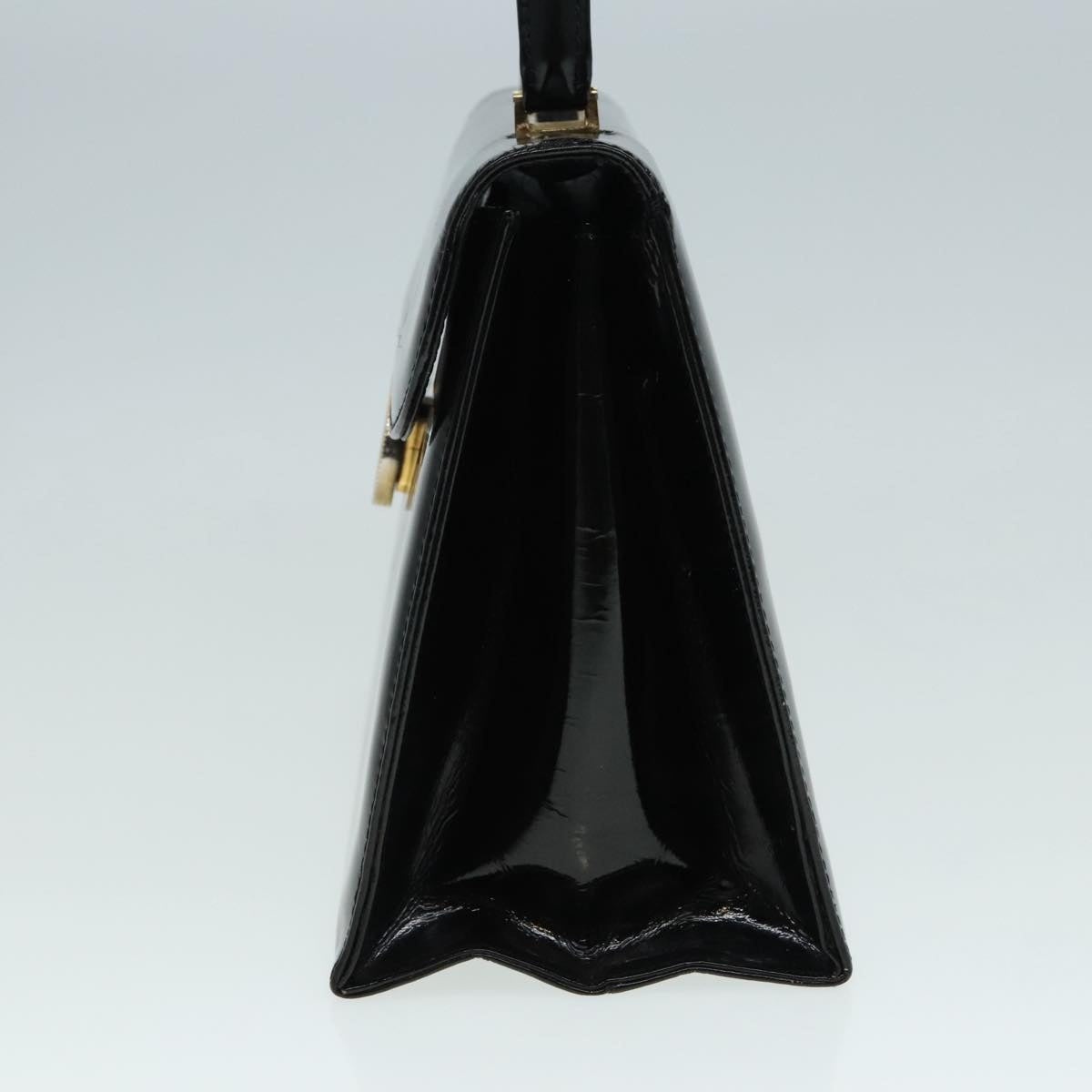 GUCCI Hand Bag Enamel Black Gold - 3
