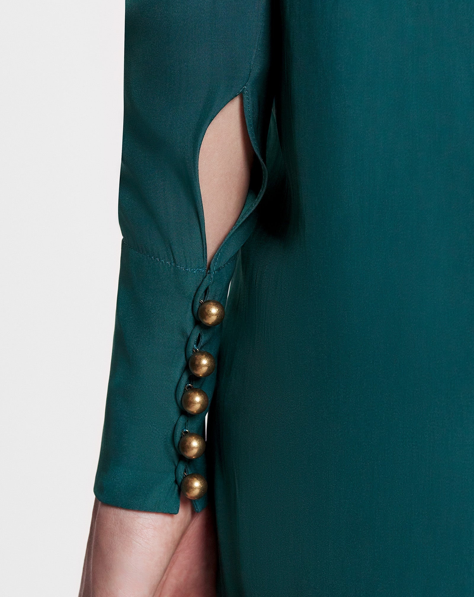 LONG-SLEEVE DRAPED DRESS - 6