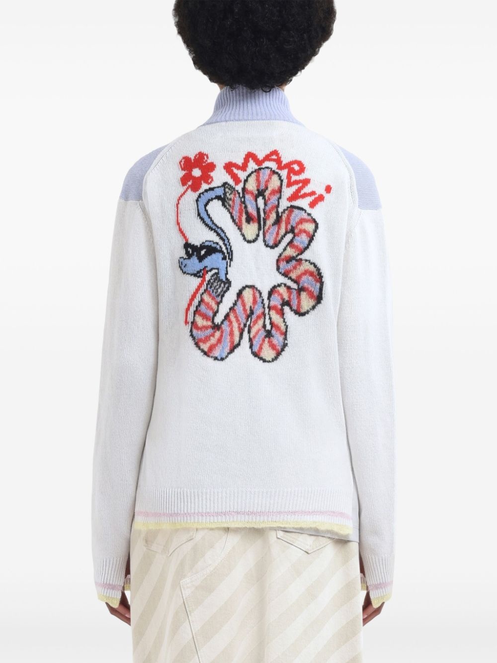 intarsia cardigan - 3