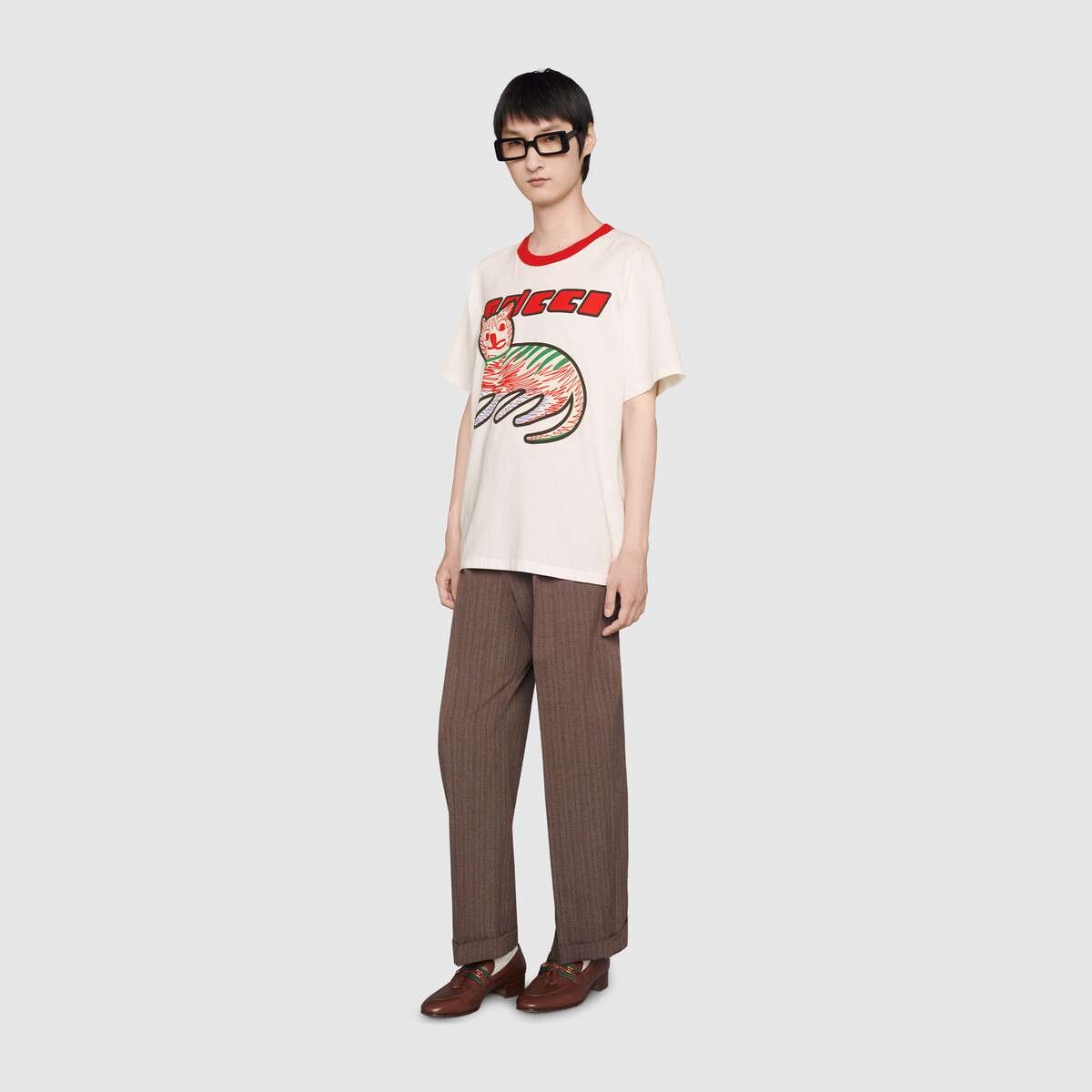 Gucci cat print oversize T-shirt - 2